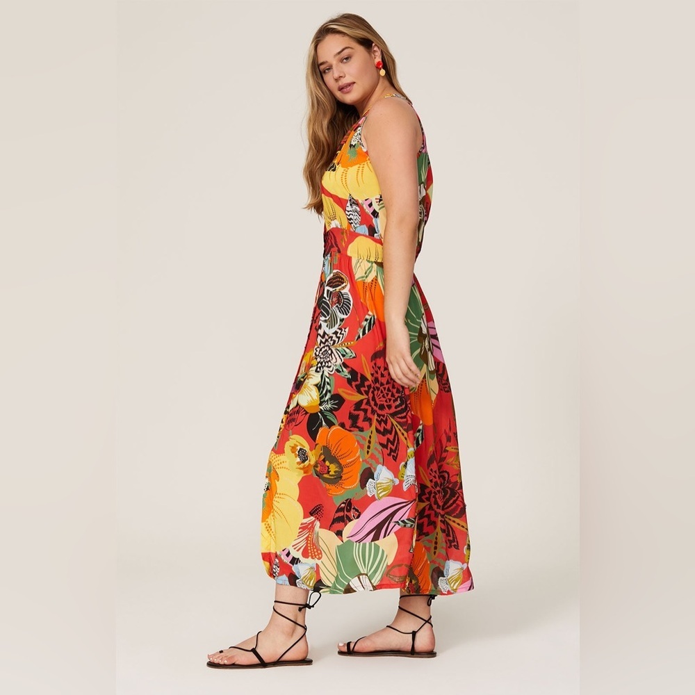 Aldomartins Burge Maxi Dress Vibrant Tropical Resort Coastal  Floral Size 6 S